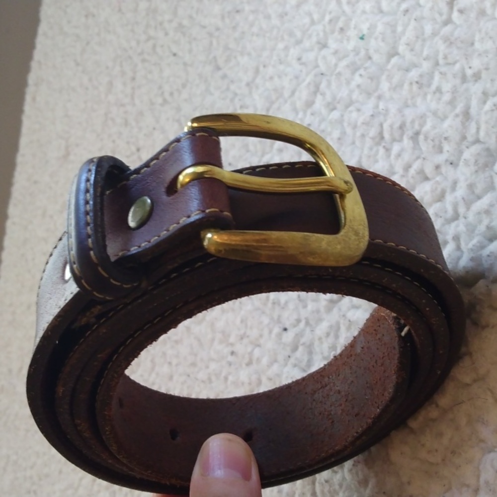 Leegin Dark Brown Genuine Leather Belt (Made in USA)  38